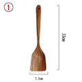 Teak Natural Thai Wood Tableware Spoon Ladle Turner Kitchen Tool Set-5