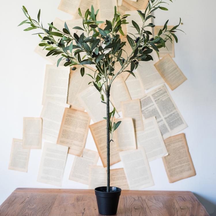 Faux Olive Tree In Pot-5